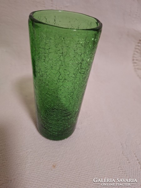 Különleges zöld színű repesztett Karcagi üveg vàzàk KÜLÖN IS MEGVÀSÁROLHATÓAK !