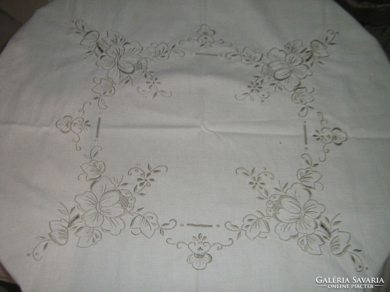 Beautiful ecru floral tablecloth