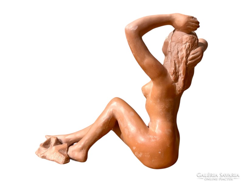 Gallery terracotta nude statue (2.) by sculptor Gyula Nyírő (1924-2005)