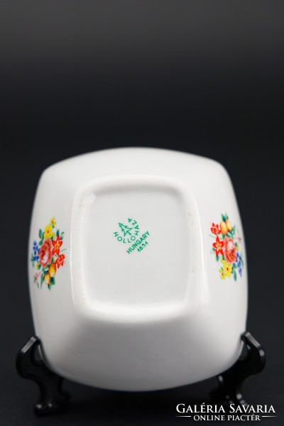 Hollóháza porcelain vase and bonbonier or sugar bowl, marked and numbered.