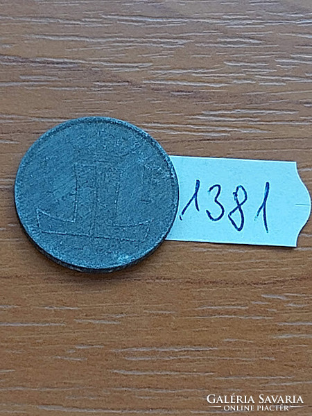 Belgium belgie - belgique 1 franc 194?? Ww ii, zinc, iii. King Leopold 1381