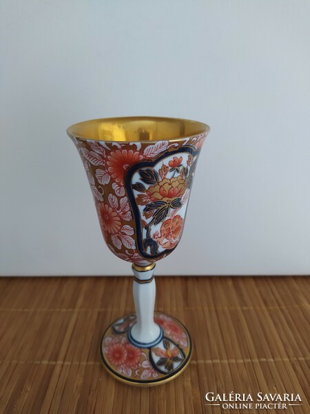 Arita yaki Japanese richly decorated porcelain stemware