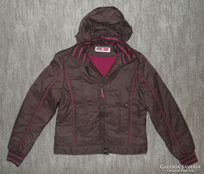 Here + there c&a, size 164, brown women's jacket with detachable hood