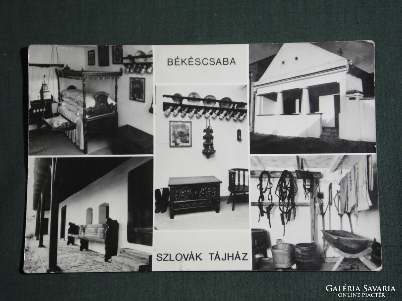 Postcard, Békéscsaba, mosaic details, Slovak country house