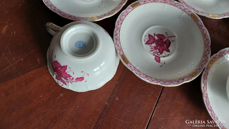 Herend tea set for 6 persons with purple Appony pattern
