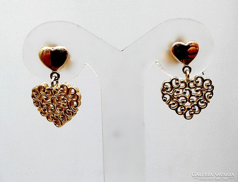 Gold heart earrings (zal-au121339)