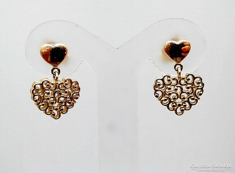Gold heart earrings (zal-au121339)