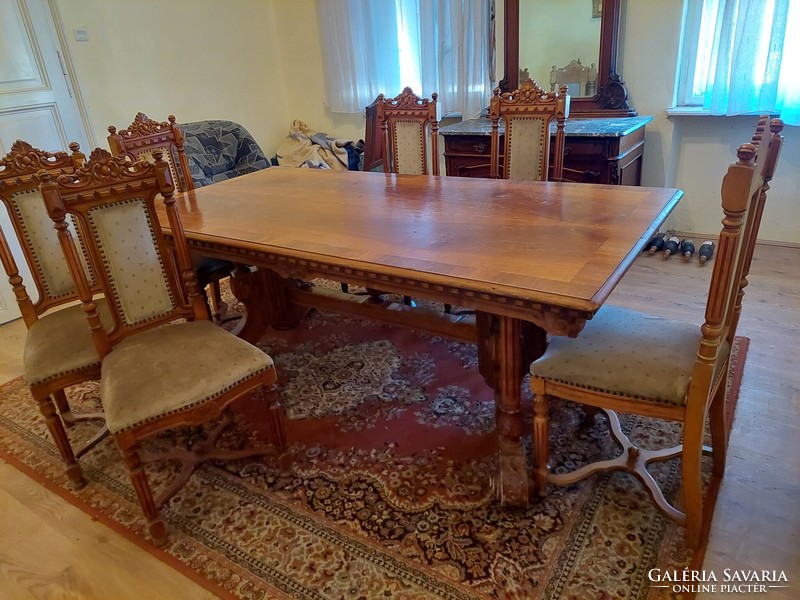 Tin German table with 6 chairs