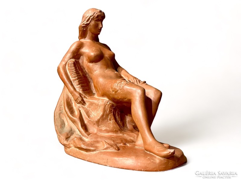 Picture gallery terracotta nude statue (3rd) marked T f ( trischler ferenc ? )