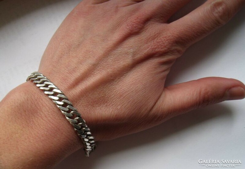 Extra wide, beautiful shiny silver bracelet