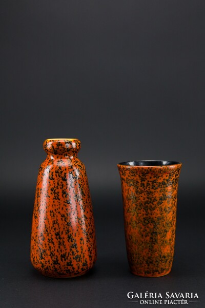 Tófej vase, 2 pieces, old, marked.