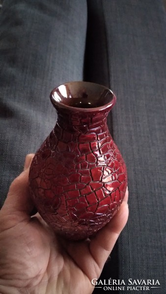 Small vase with cracked glaze by Zsolnay.