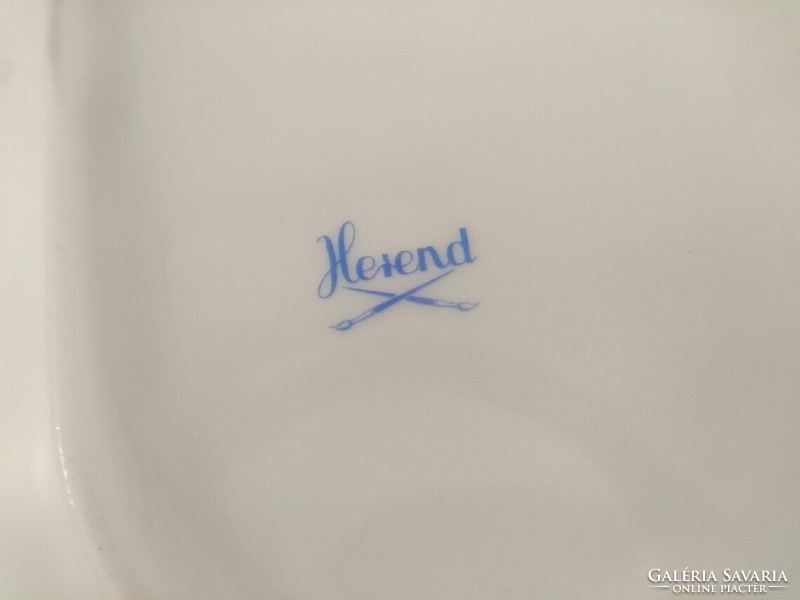 Herend rosehip pattern porcelain ashtray, marked with a brush emblem - in excellent condition