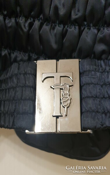 Trussardi l-xl dark blue luxury down jacket