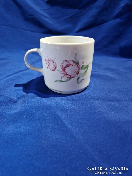 Retro Great Plains porcelain mug with a tulip pattern