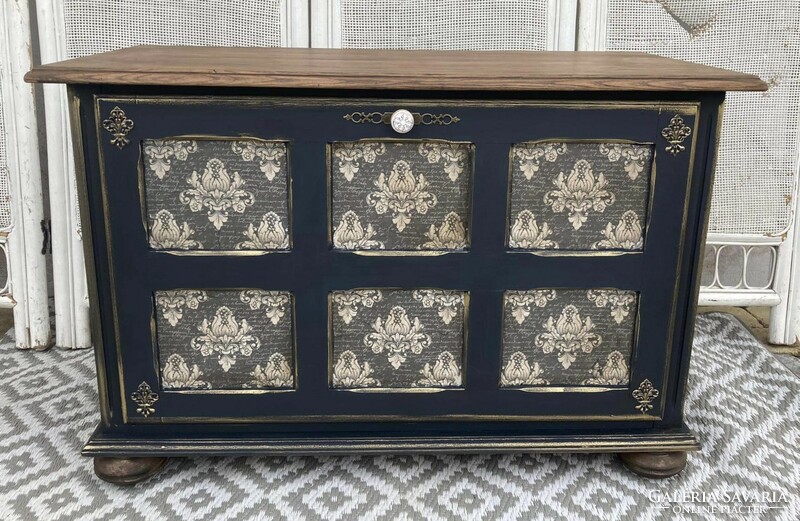 Special, unique, rustic shoe cabinet, chest of drawers, with porcelain handles