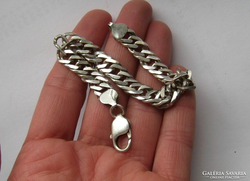 Extra wide, beautiful shiny silver bracelet