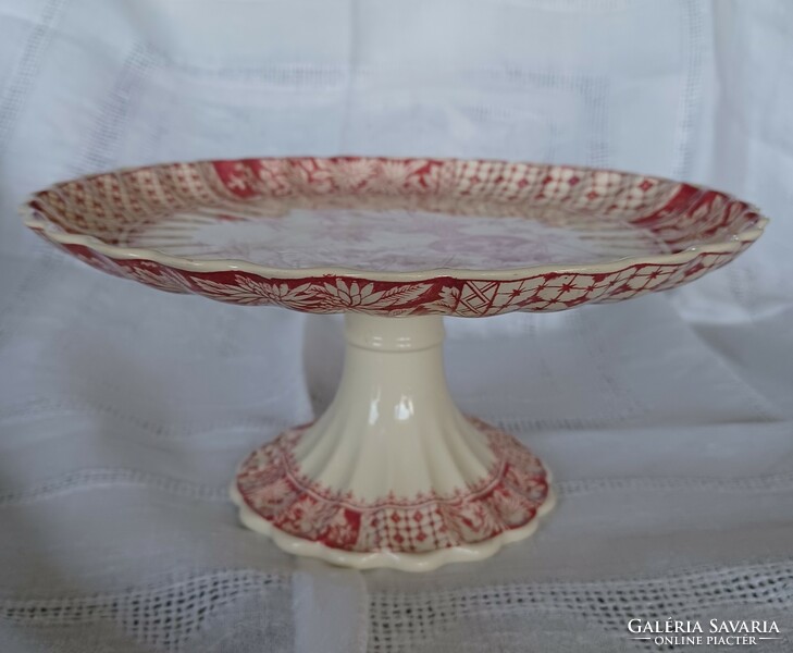 Antique Copeland Kew English earthenware pedestal fruit bowl, cake plate