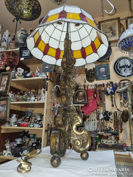 Régi Felújított asztali lámpa Tiffany búrával