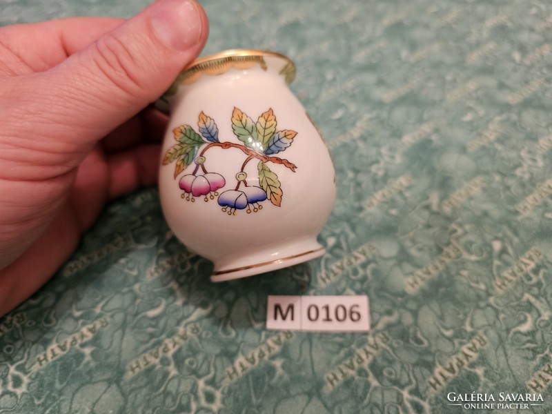 M106 Herendi Viktória mintás mini váza 125 éves jubileum 7 cm