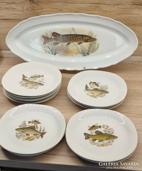 Limoges French fish set for 12 people