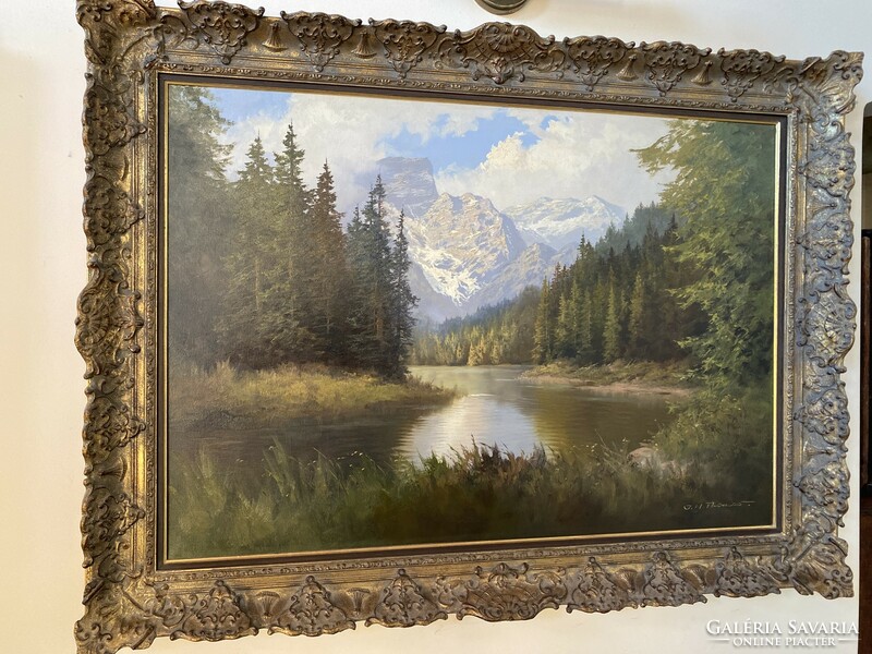James harvard thomas: alps oil on canvas painting 70x100