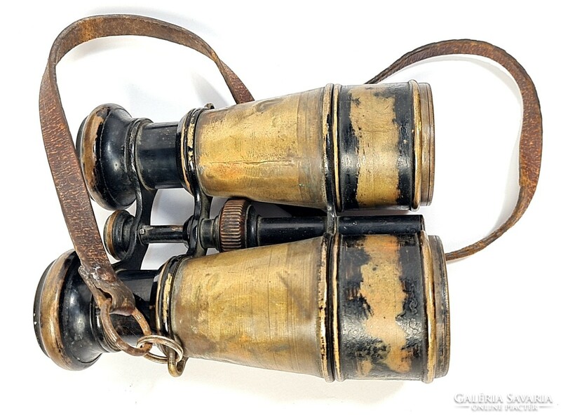 Antique military binoculars with compass / original holder