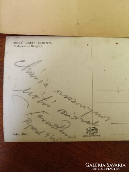 Seress Rezső(1989-1968) Aláírt kotta és aláírt képeslap