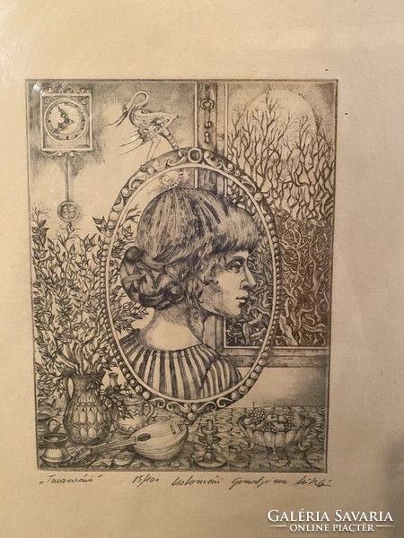 Etching signed by Miklós 