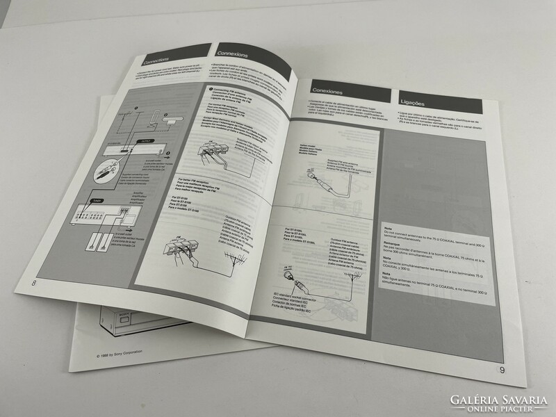 Sony st-s100/s100l fm stereo fm-am tuner user manual 1988