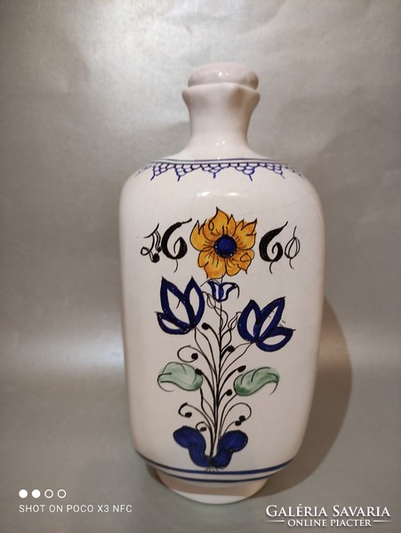 Ceramic apothecary jar Haban folk floral pattern marked pharmacy medical device