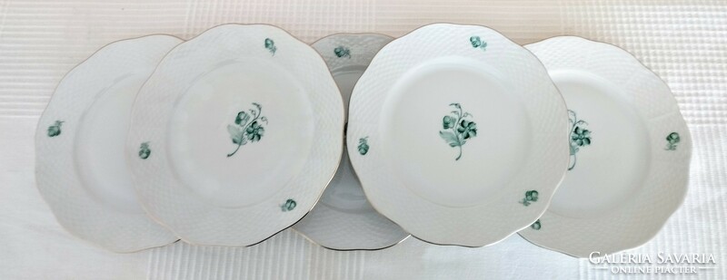 Herend green appony pattern cake set