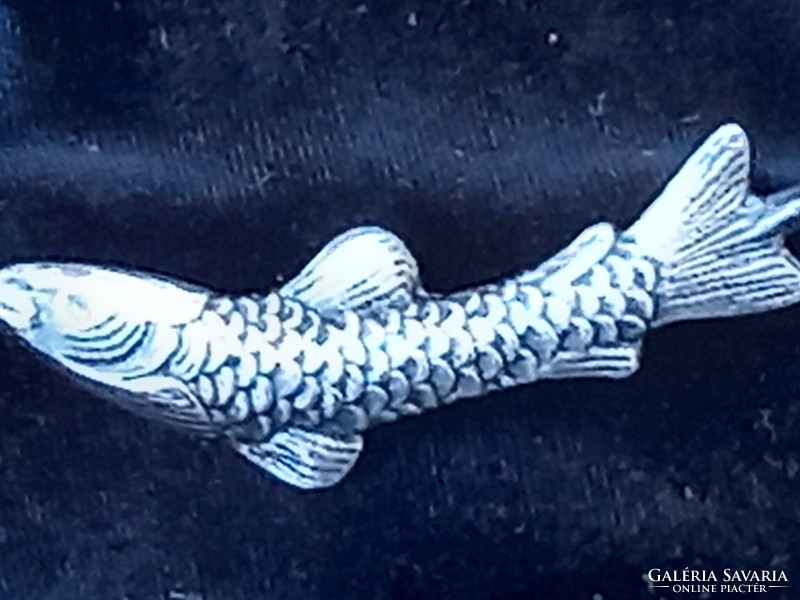 Fish figure silver-plated, antique caviar or sardine spoon - grocery store/shopping store decoration