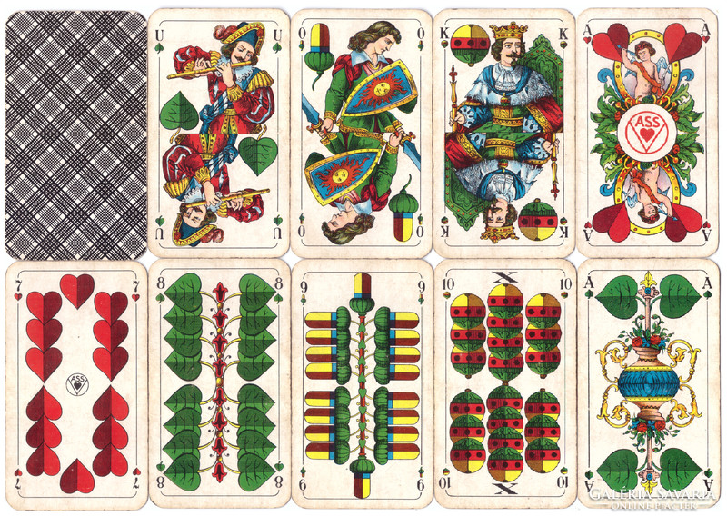 233. Schafkopf tarock German serial number card Bavarian card picture 36 sheets ass around 1970