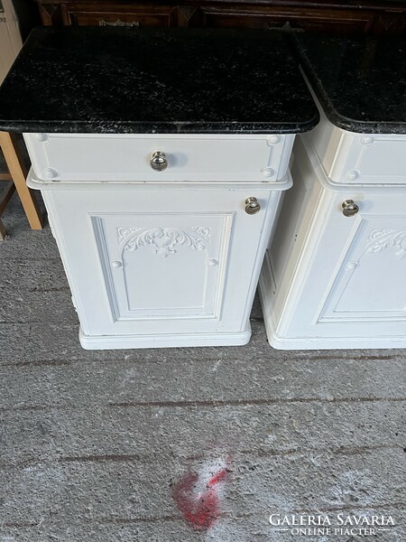 2 marble bedside cabinets