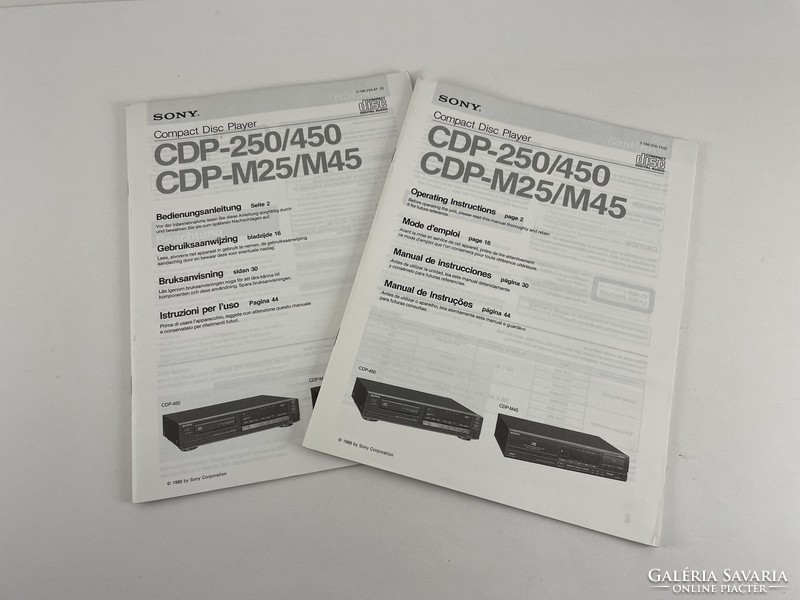 SONY CDP-250/450 CDP-M25/M45 CD lejátszó használati útmutató 1988