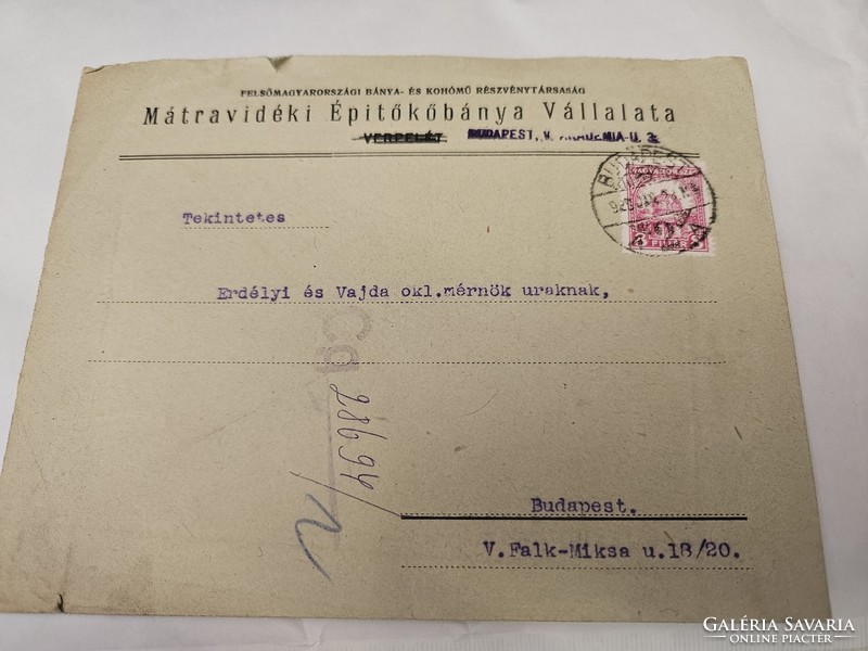 1929-es Fejléces levél Budapest