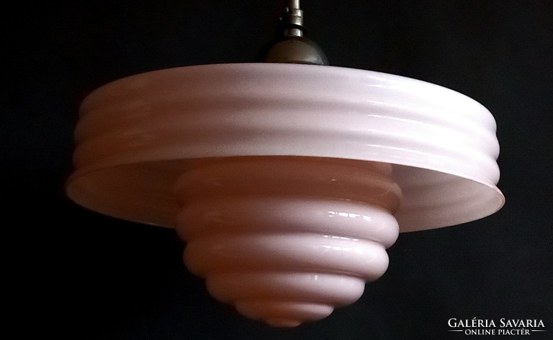 Art deco bauhaus-streamline nickel-plated copper ceiling lamp negotiable.