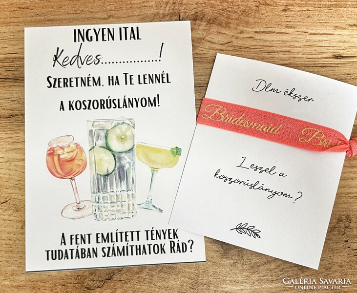 Bridesmaid invitation set with cocktail card