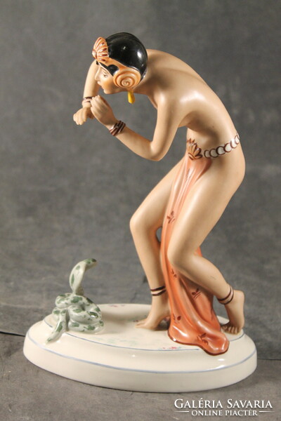 Royal dux art deco very rare snake charmer 664