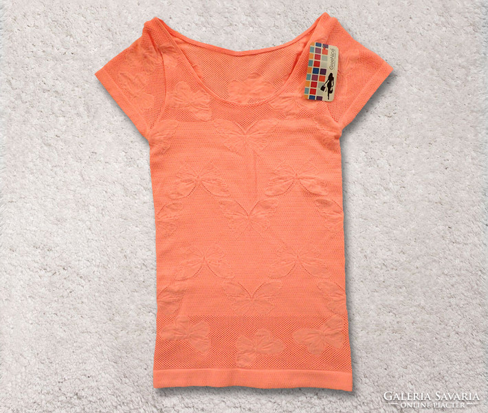 New, greenice brand, peach/coral color elastic women's top with label