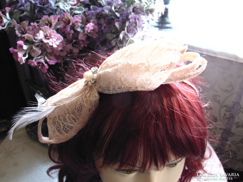 Floral hair ornament, peach pink hair clip / 3 pcs