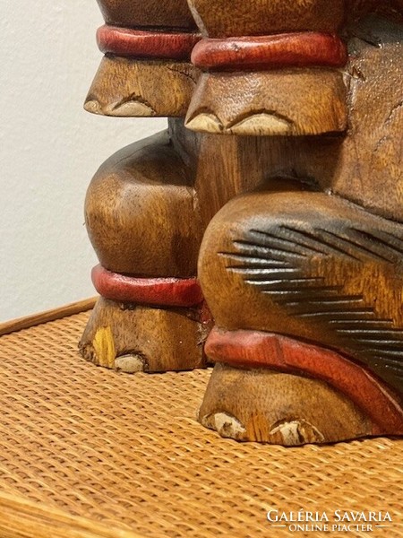 Carved sandalwood elephant flower stand