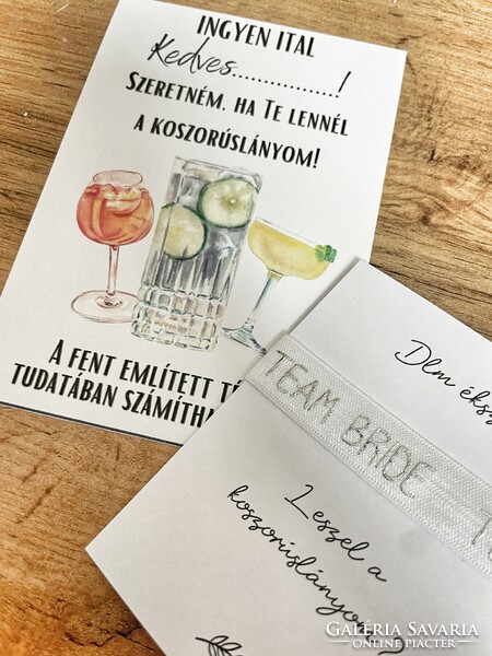 Bridesmaid invitation set with cocktail card