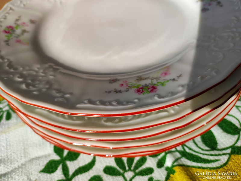 6 beautiful Czech bernadotte porcelain cake plates