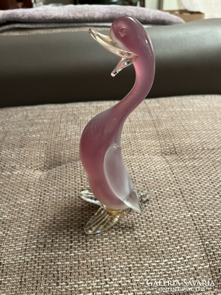 Murano duck marked with a label, 26 cm high, flawless!