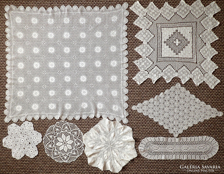 7 Pcs hand crocheted lace tablecloth vintage needlework hand crocheted lace tablecloth