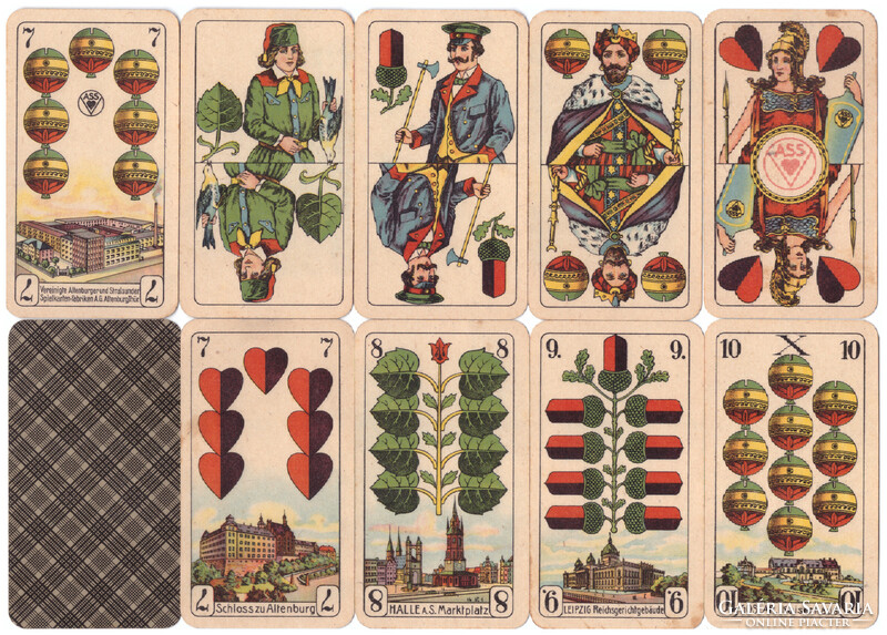 241. German serialized skat card Prussian card image Vass Altenburg Thüringen 32 sheets around 1940