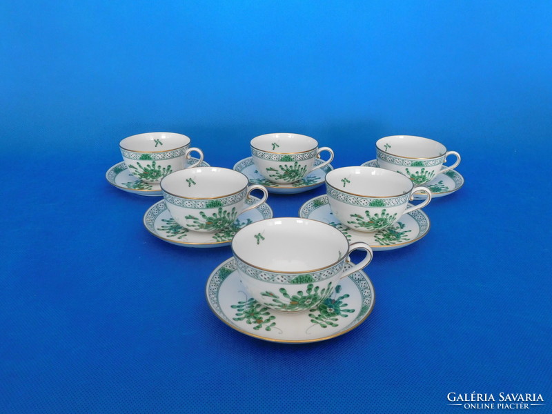 Herend waldstein set of 6 tea cups + saucers