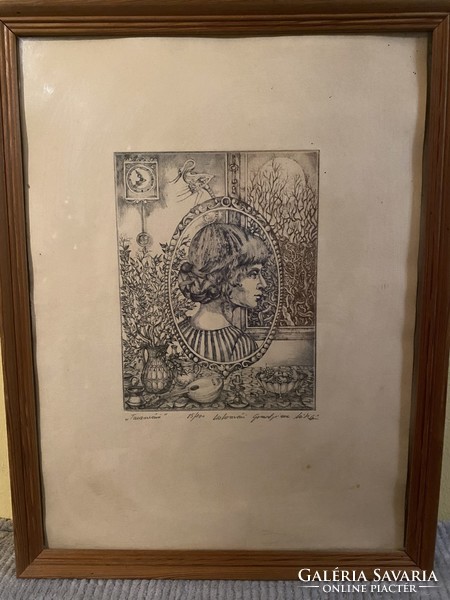 Etching signed by Miklós 